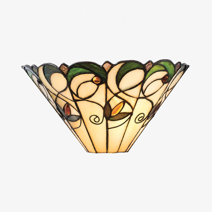 TF Jamelia Art Nouveau Wall Light with Bevelled Glass Shade – Metal Glass Fixture for Hallway or Bedroom