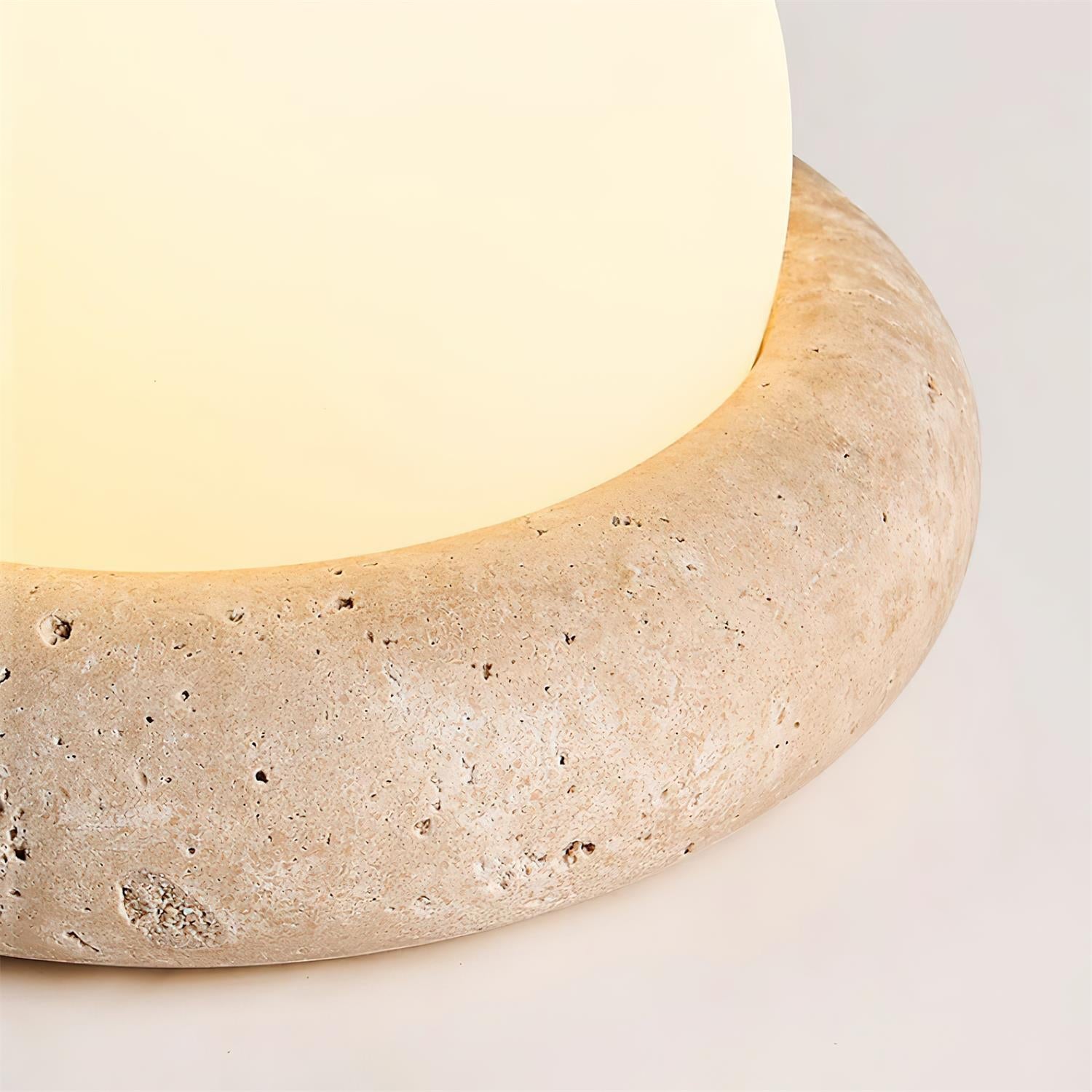 Modern Travertine Cute Mini Orb Table Lamp