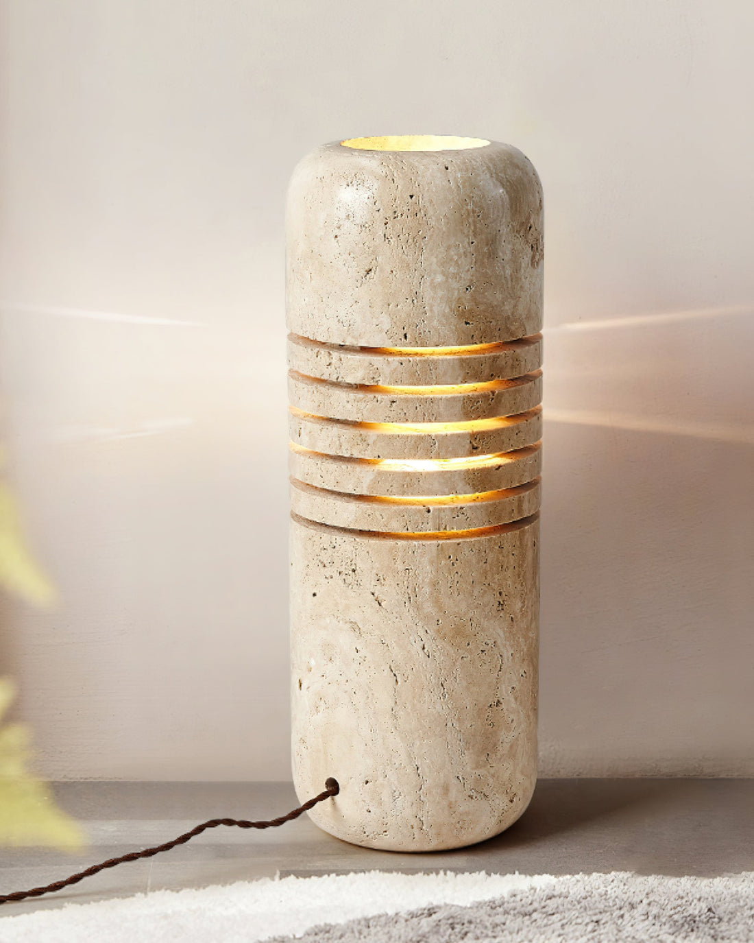 Antique Creative Yellow Travertine Floor Lamp