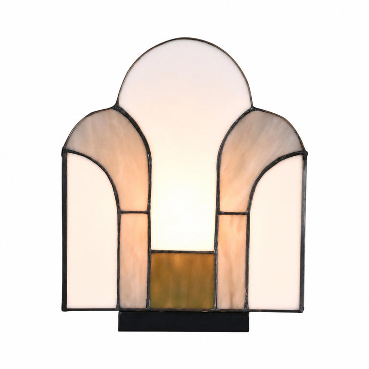 Kelsar Stained Glass Art Deco Table Lamp – Elegant Indoor Accent Light for Living Room or Entryway