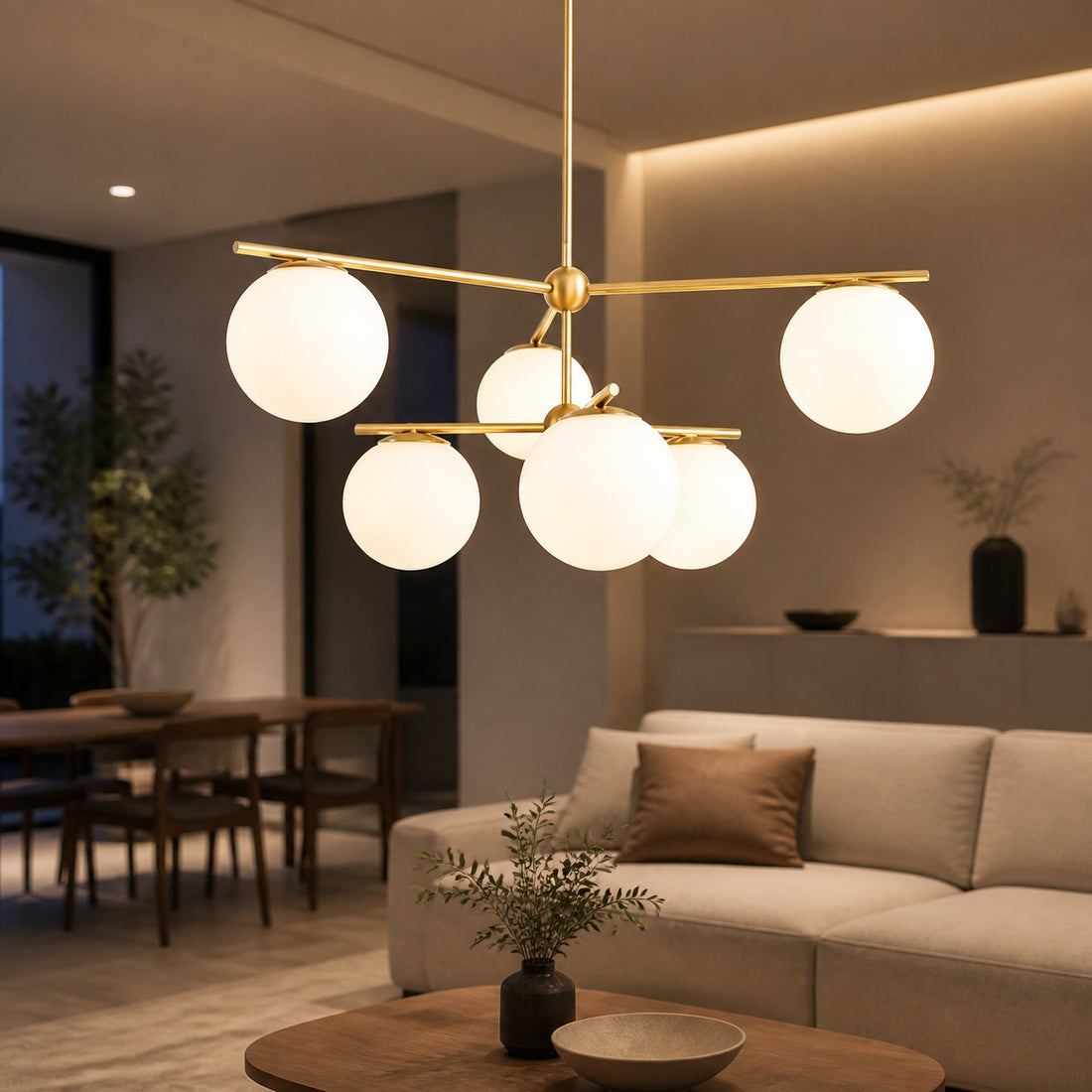 Alessora Brass Milk Glass Chandeliers- Great for Covered Outdoor Areas