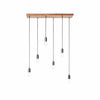 Vornix 6-Light Linear Pendant - Timber Beam Modern Industrial Fixture for Kitchen Island Dining Room