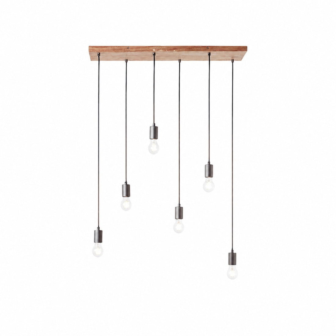 Vornix 6-Light Linear Pendant - Timber Beam Modern Industrial Fixture for Kitchen Island Dining Room