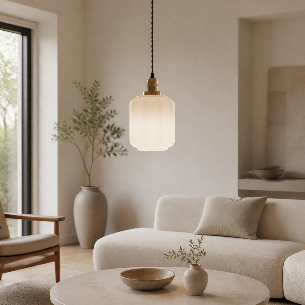 Glassora Creative Glass Lantern Pendant Lamp - Stylish Hanging Light for Kitchen or Bedroom U15