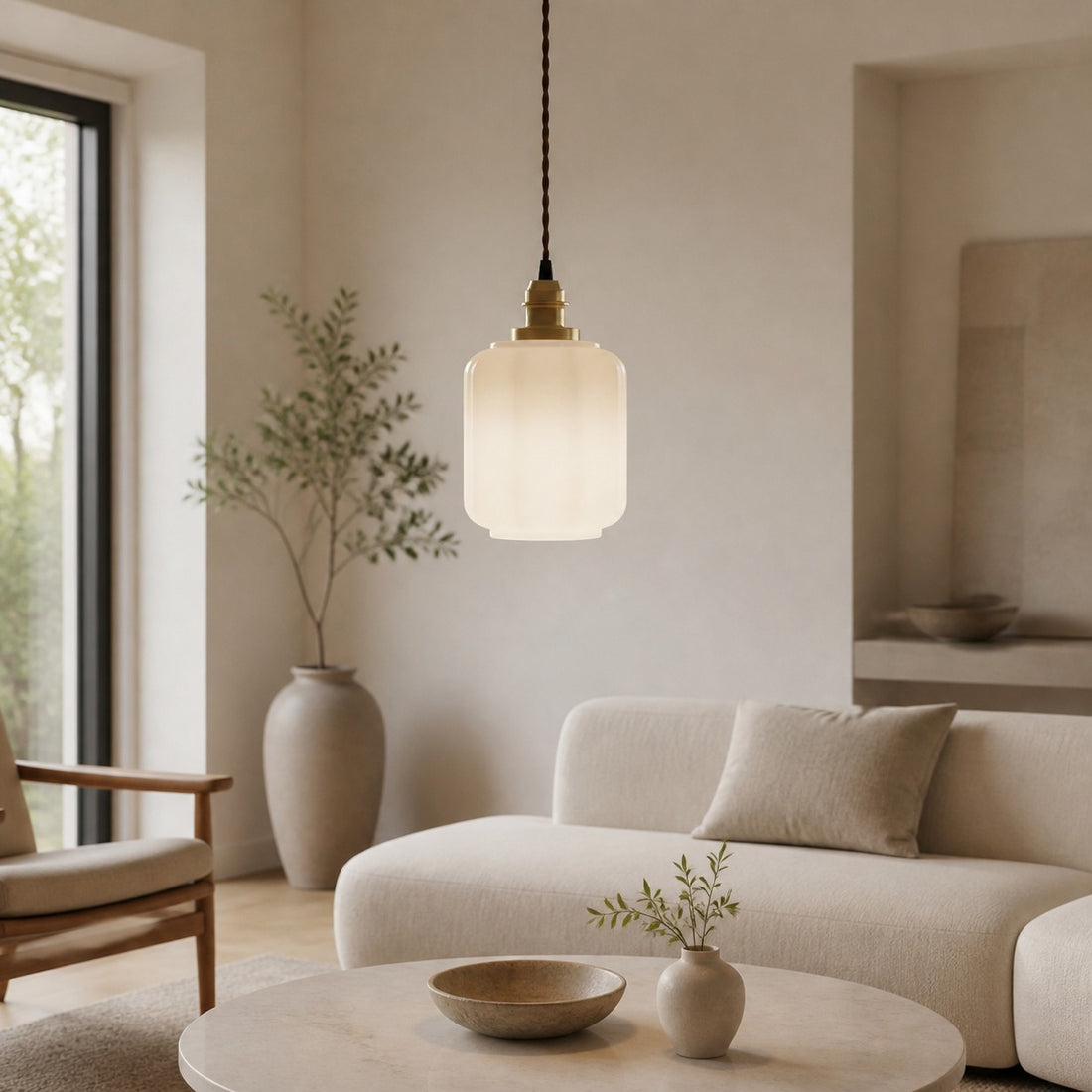 Glassora Creative Glass Lantern Pendant Lamp - Stylish Hanging Light for Kitchen or Bedroom U15