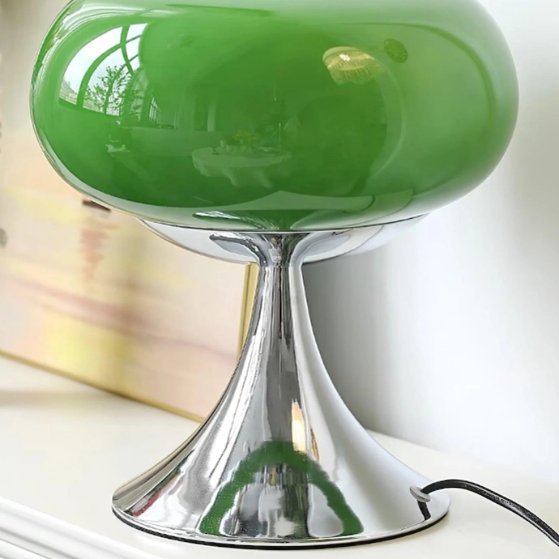 Lollora Decorative Table Lamp - Sculptural Glass Accent Light for Bedroom or Living Room