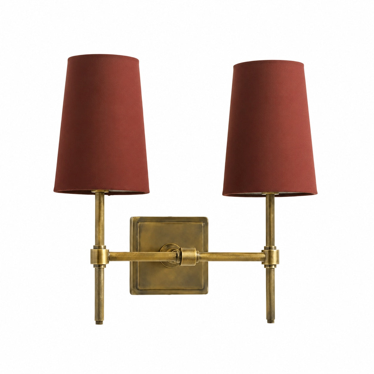 Derlina White Linen Shades Wall Lamp – Retro Metal Multi-Head Lighting Fixture