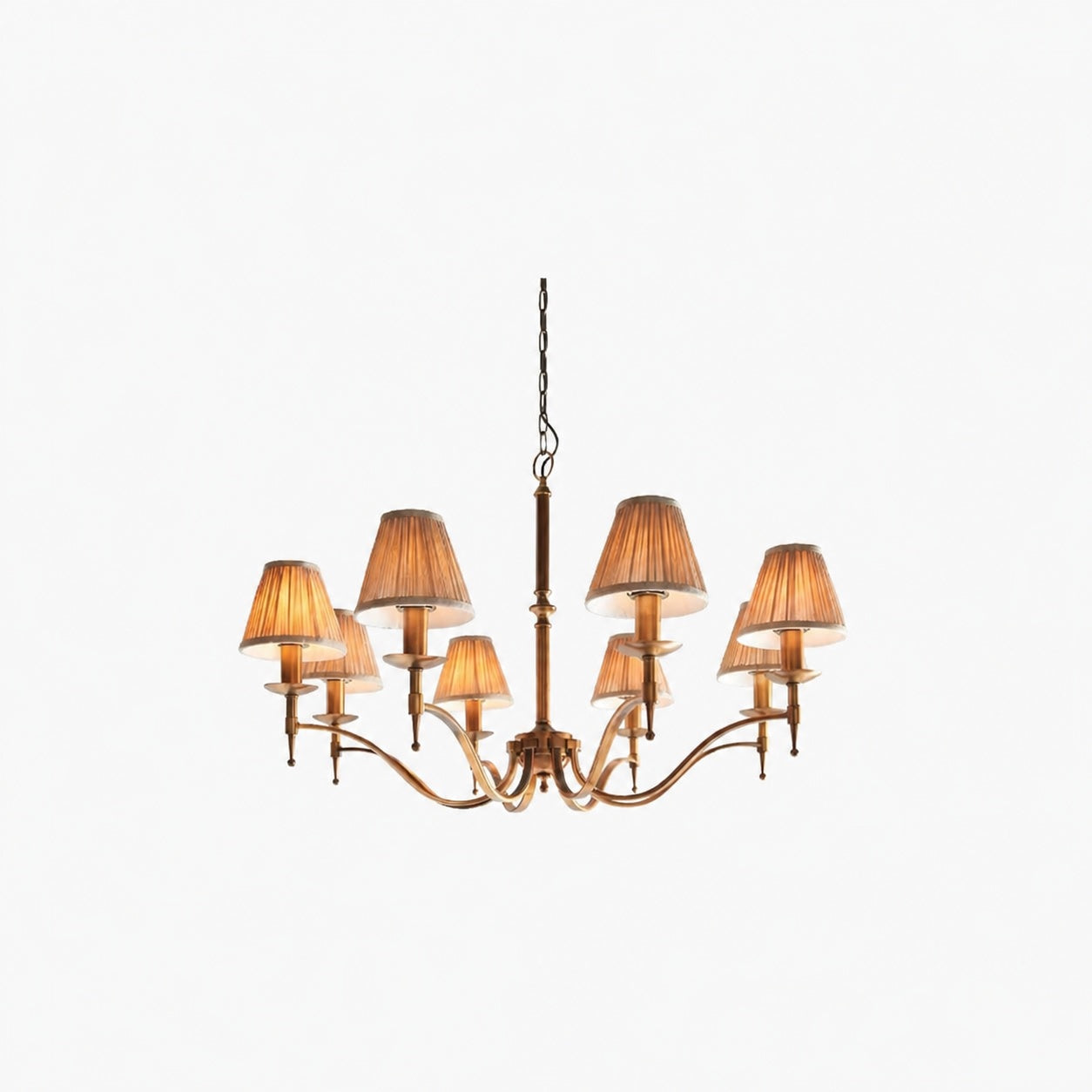 Tela Timeless Classic Elegant Multi Arm Stanford Chandelier - Metal Fabric Lighting for Living Room