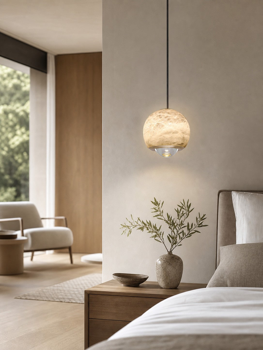 Ferox Alabaster Pendant Light