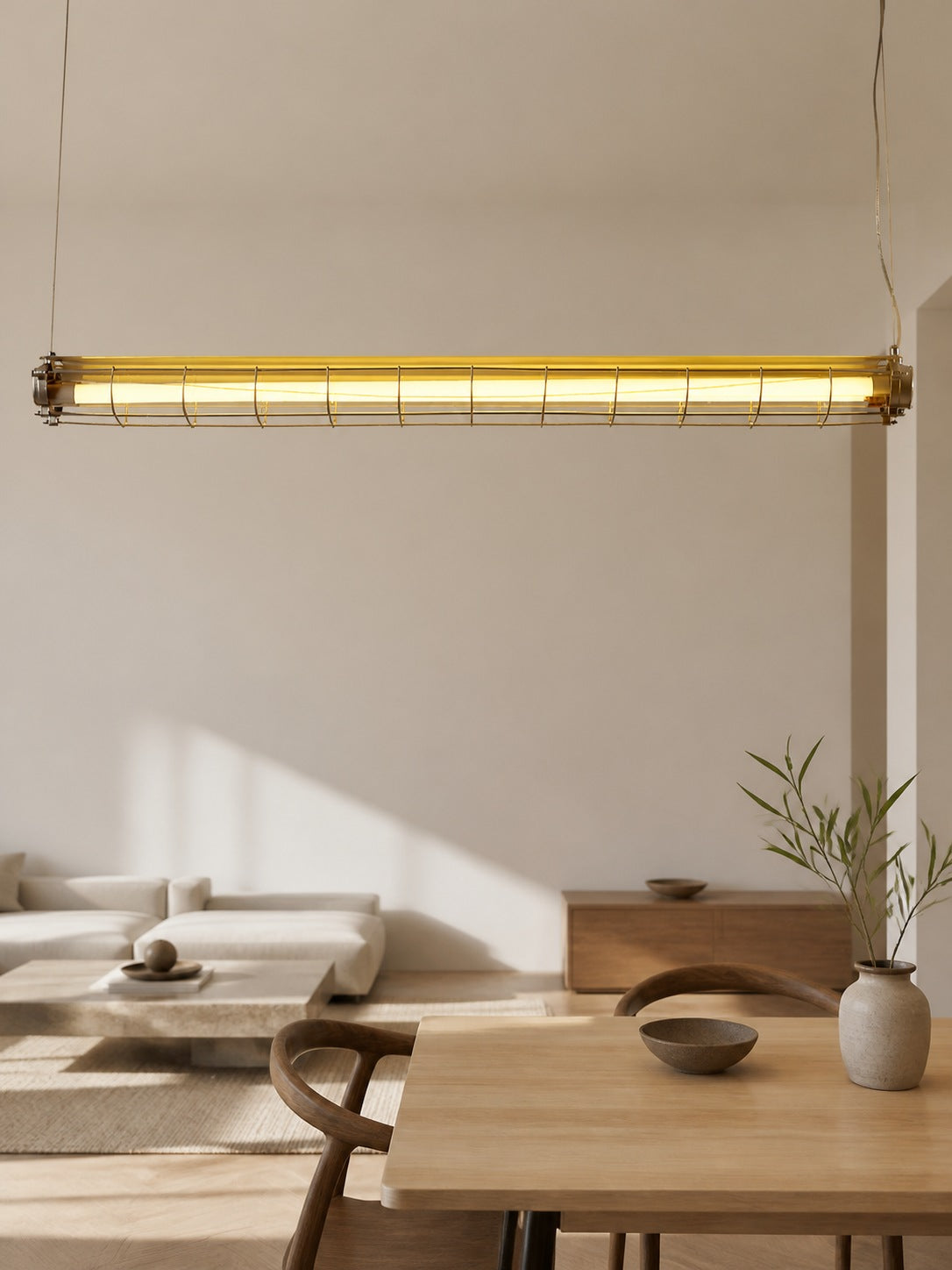 Modern Acrylic Linear LED Chandelier in Black or Silver