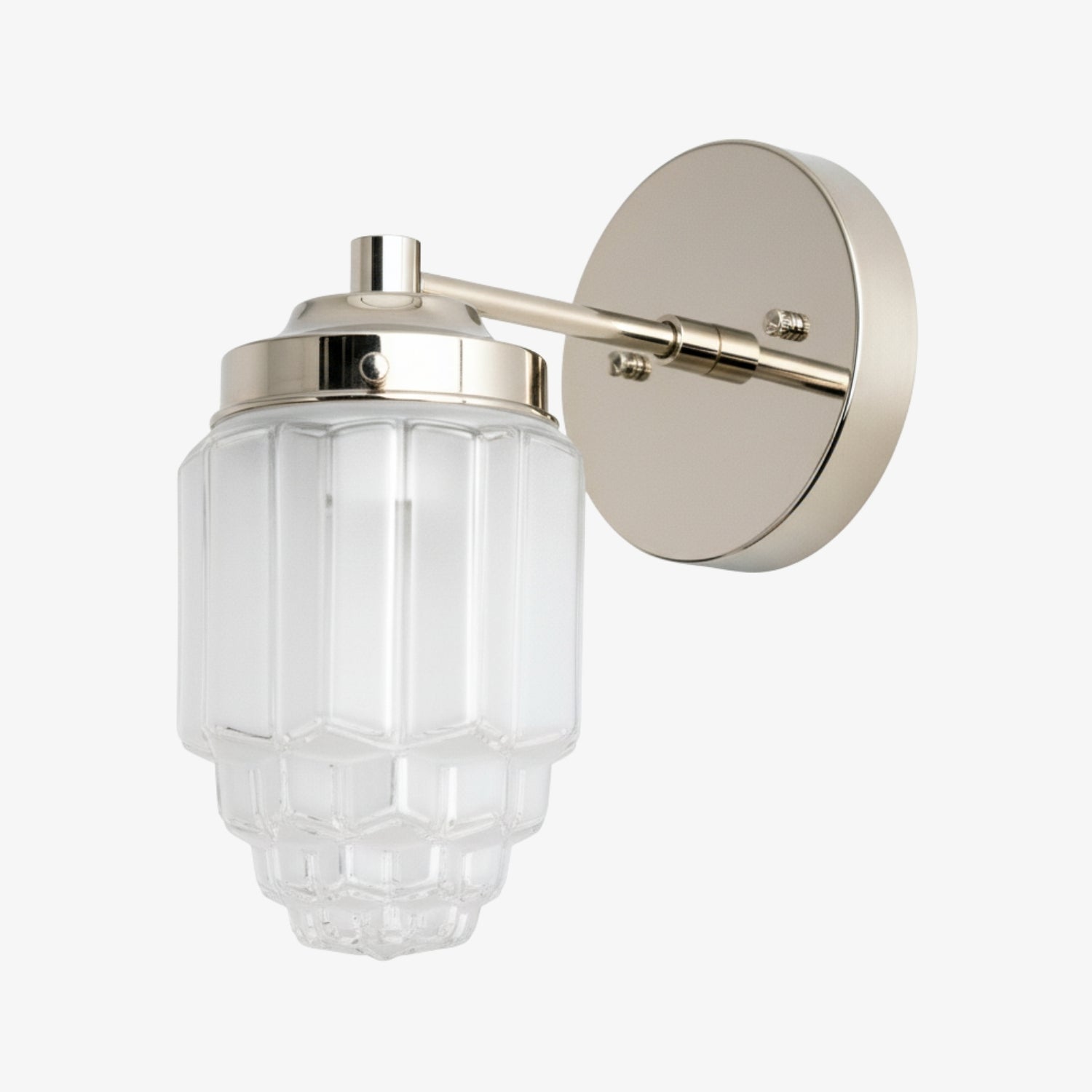 Tierlux Glass Vanity Light - Art Deco Bathroom Fixture with Skyscraper Shades