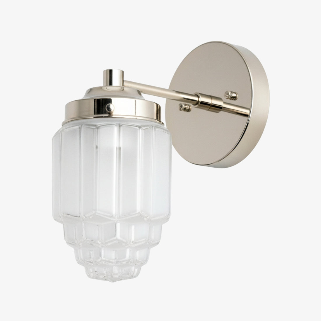 Tierlux Glass Vanity Light - Art Deco Bathroom Fixture with Skyscraper Shades