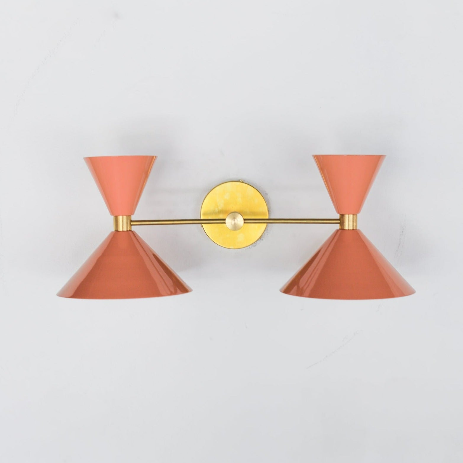 Double Cone Wall Sconce Light - Brass Finish Hourglass Style for Home