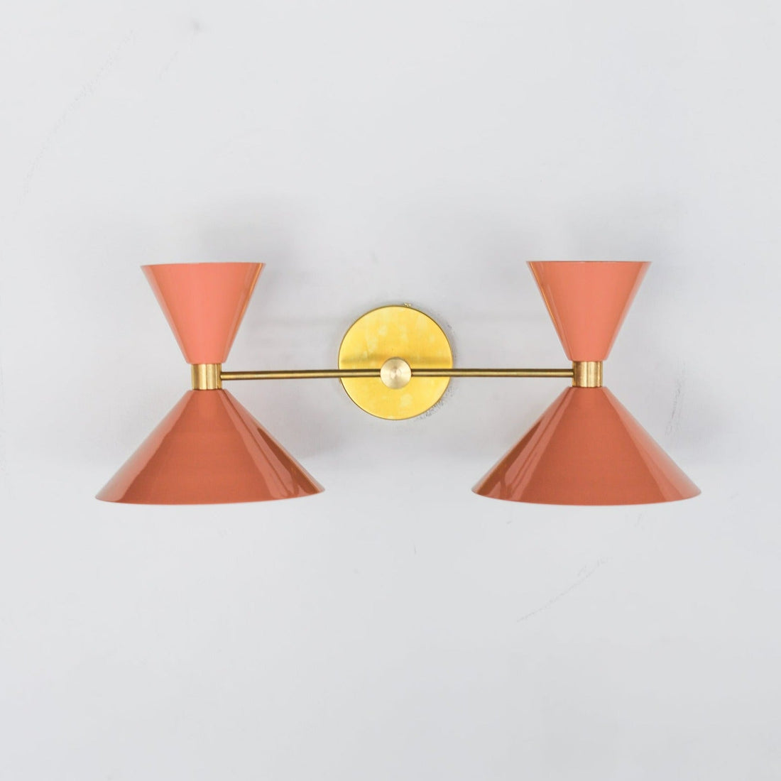 Double Cone Wall Sconce Light - Brass Finish Hourglass Style for Home