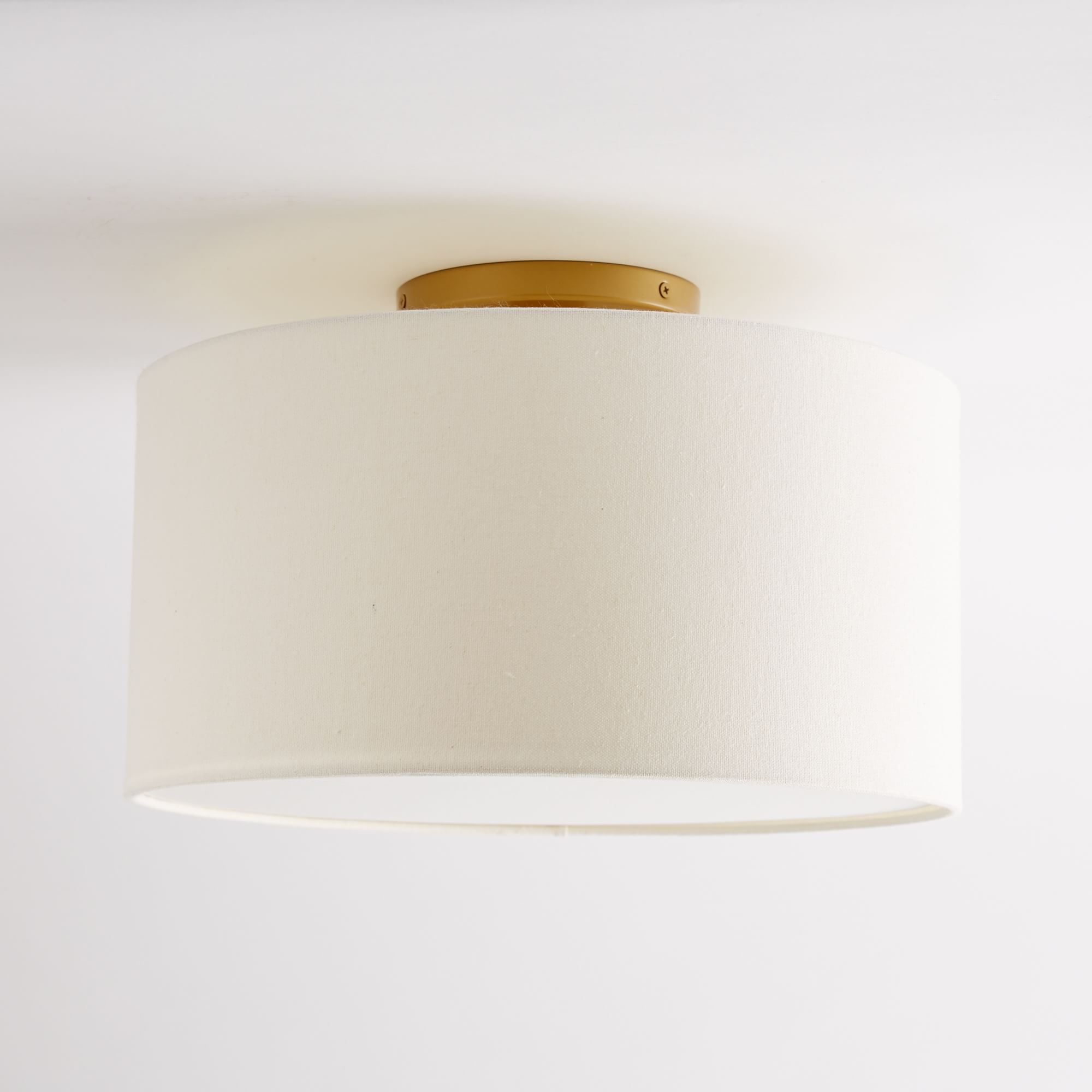 Jelvane Drum Flush Mount with Fabric Shade