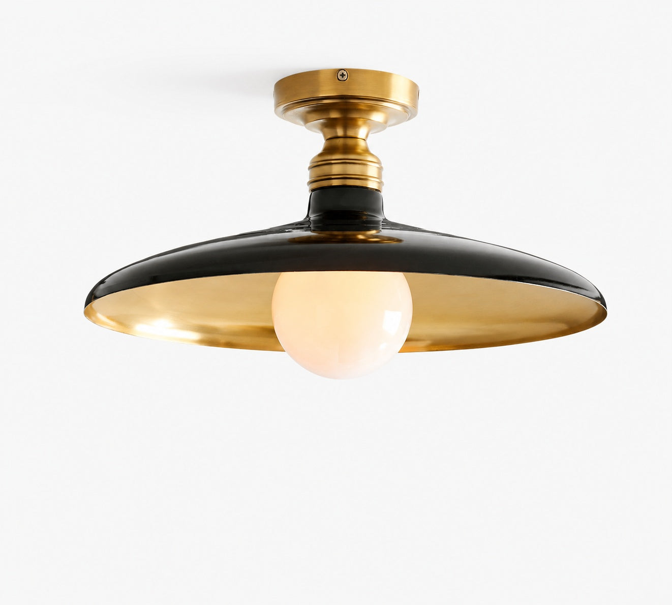 Forvara Farmhouse Metal Flush Mount Light - Black or White Ceiling Lamp