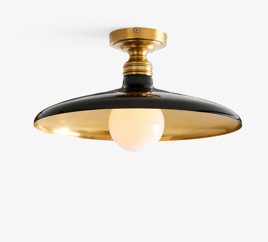 Forvara Farmhouse Metal Flush Mount Light - Black or White Ceiling Lamp