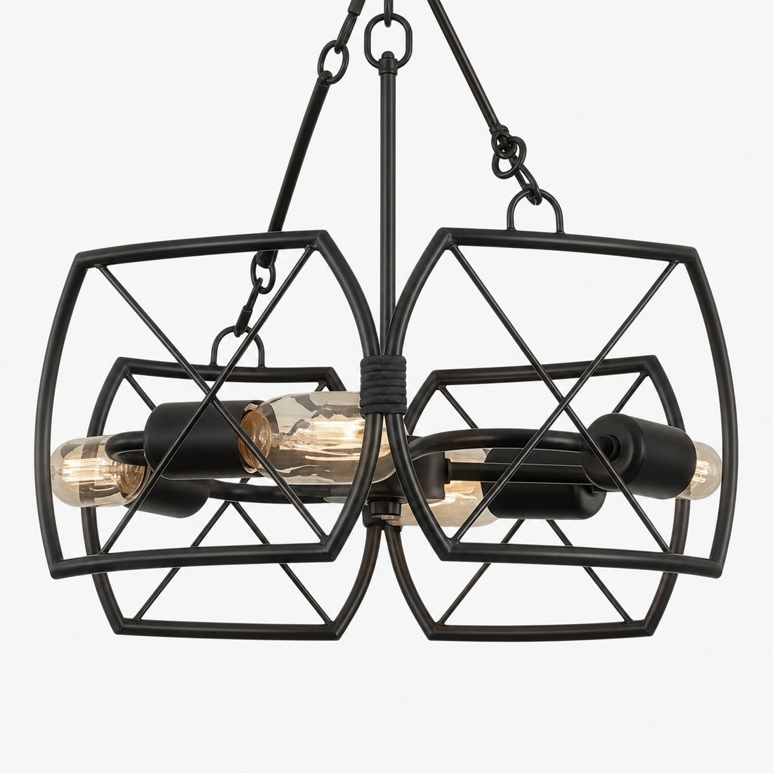 FerraLoft Geometric Cage Metal Pendant Light - Industrial Hanging Fixture for Kitchen Island