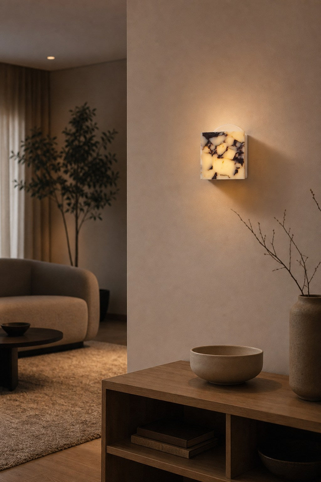 Square Marble Wall Lamp
