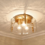 Load image into Gallery viewer, Modern Drum Water Ripple Ceiling Light - Glass Flush Mount Light
