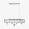 Beveline 4-Light Linear Ceiling Pendant With Cut Faceted Glass - Sleek Metal Frame For Dining