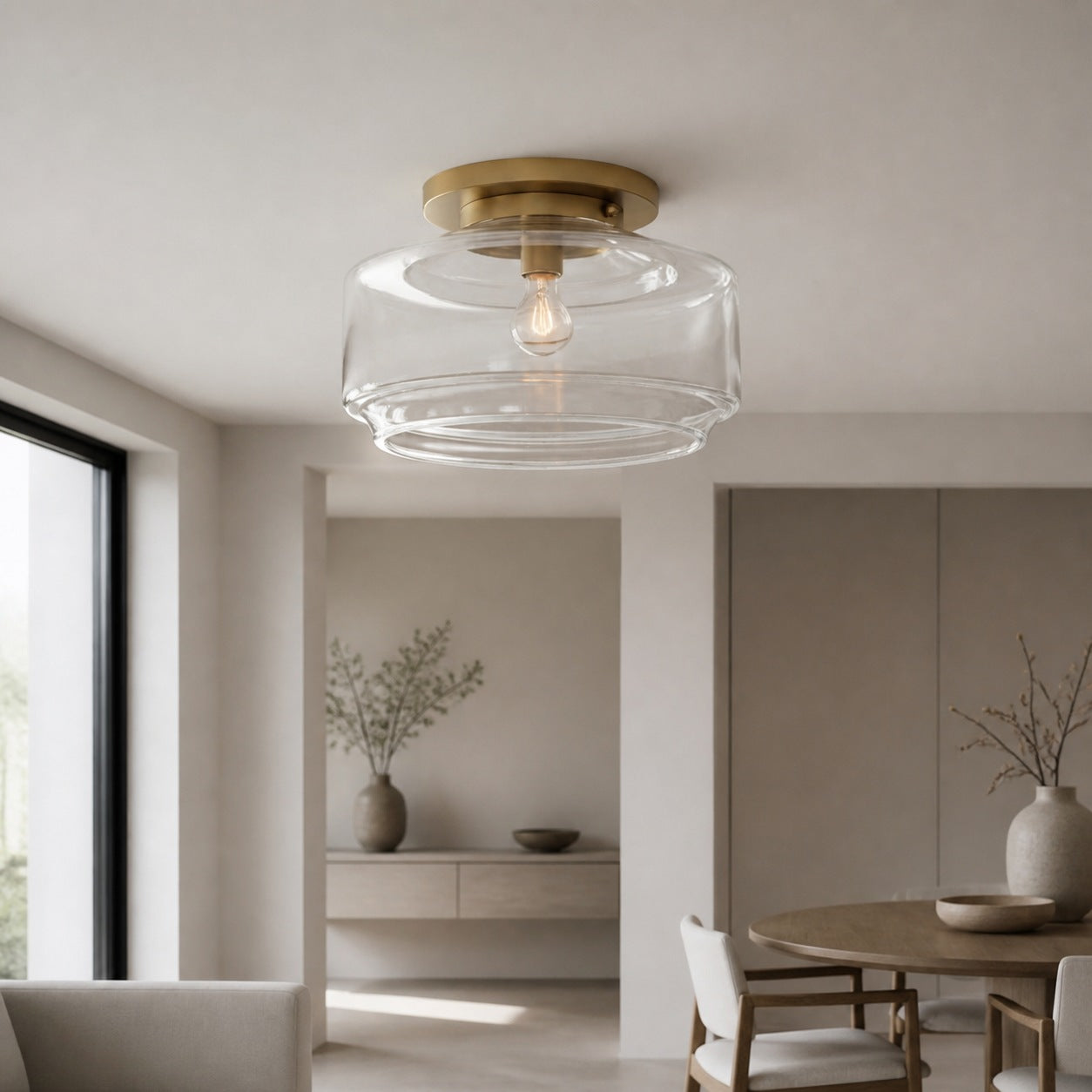 Ulavione Elegant Style Flush Mount Ceiling Fixture with Classic Form for Interior Spaces