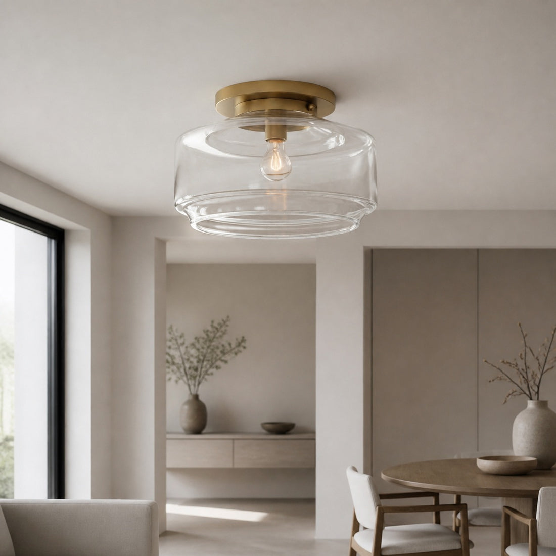 Ulavione Elegant Style Flush Mount Ceiling Fixture with Classic Form for Interior Spaces