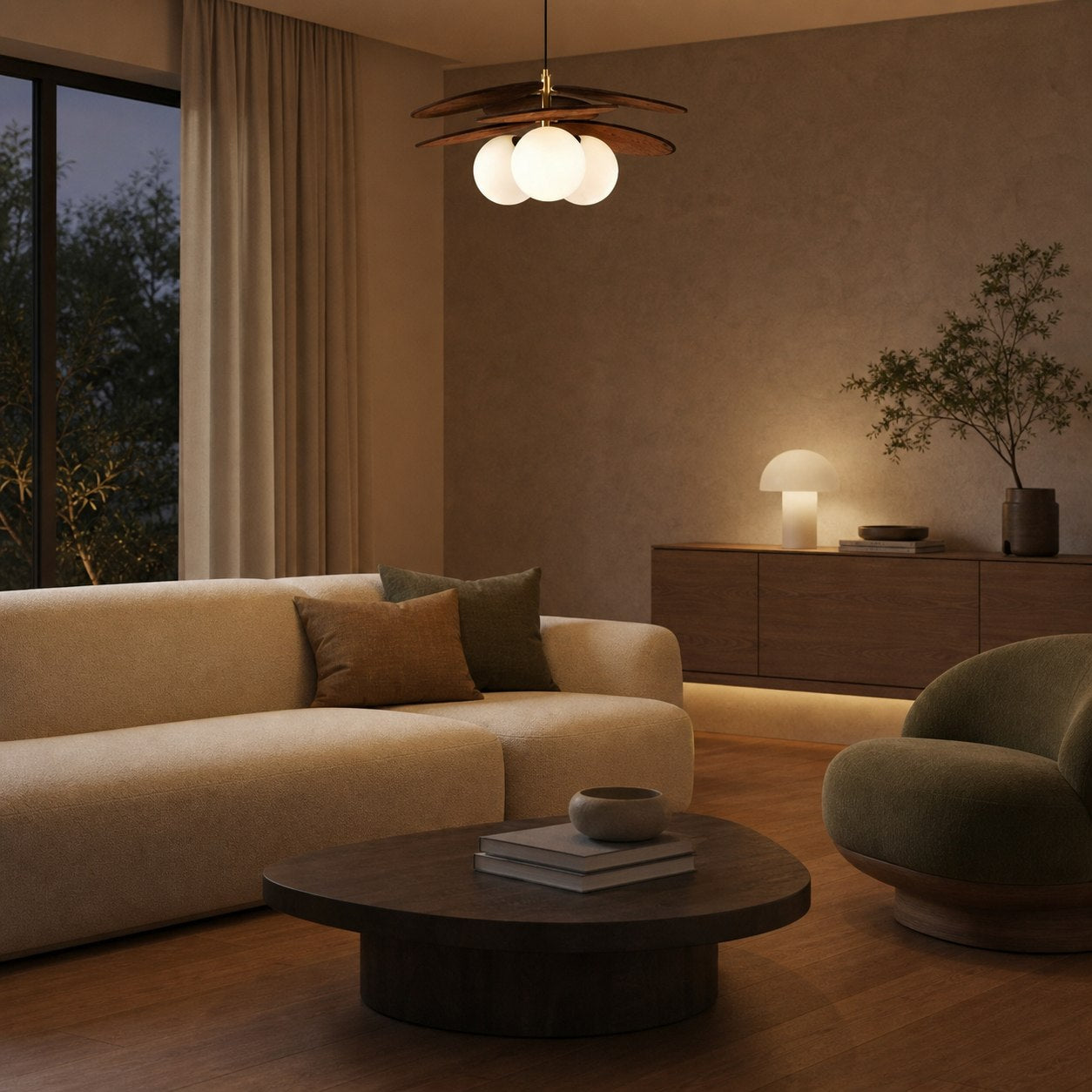 Orrise Artistic Layered Petal Pendant Light - Natural Inspired Lamp for Entryway and Bedroom