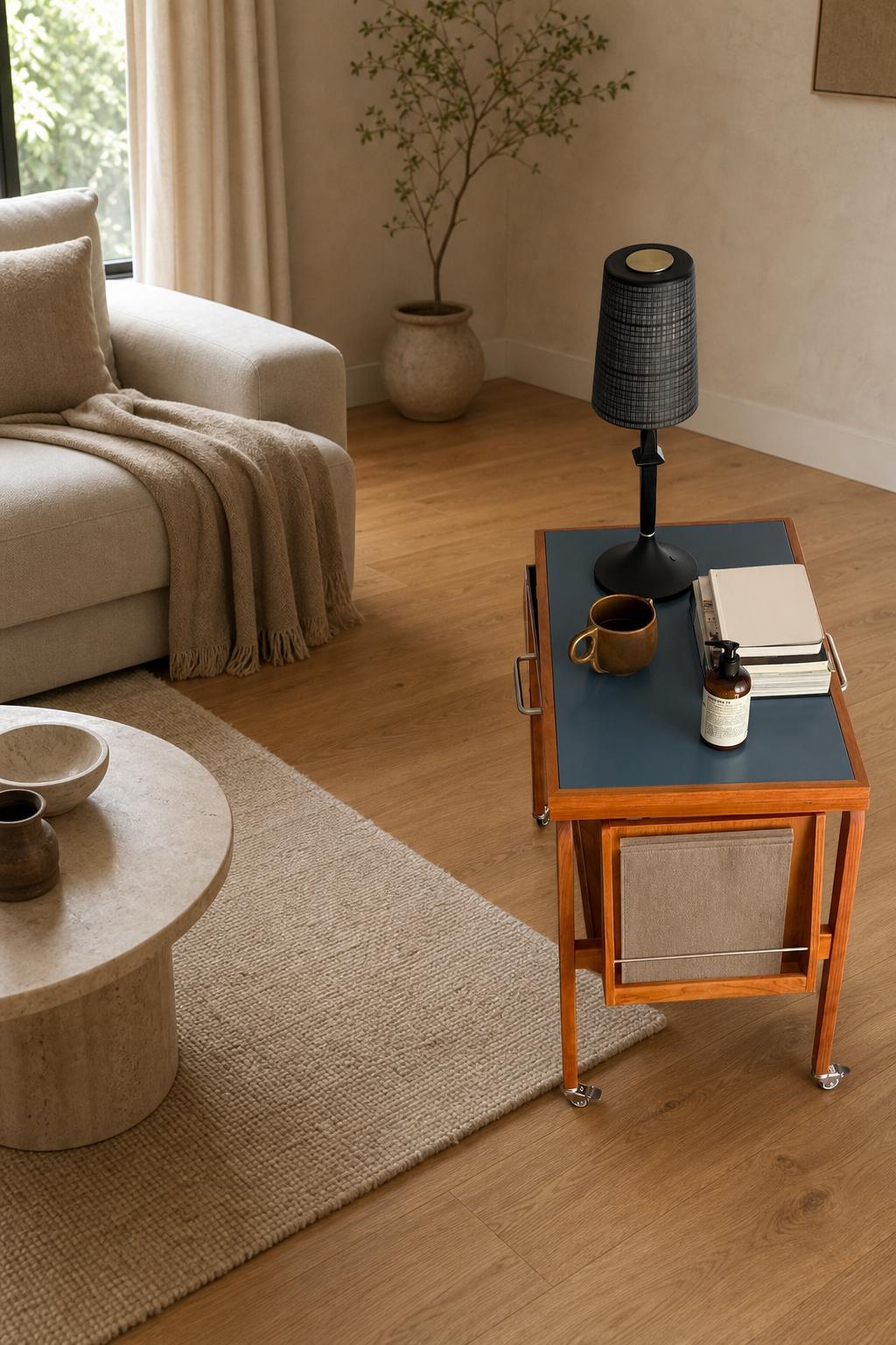 Devon Black Table Lamp (Built-in Battery)