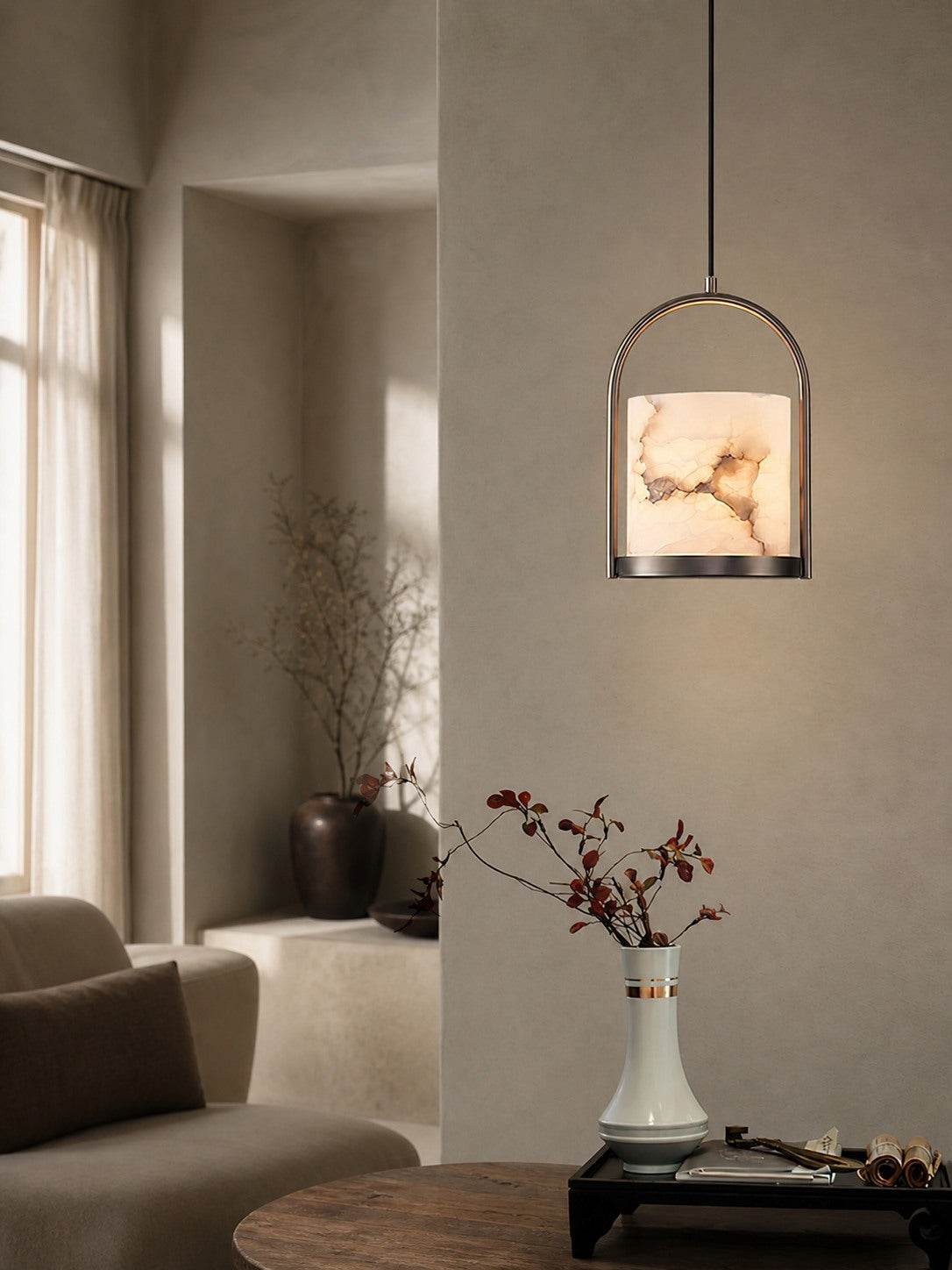 Cortland Alabaster Pendant Light