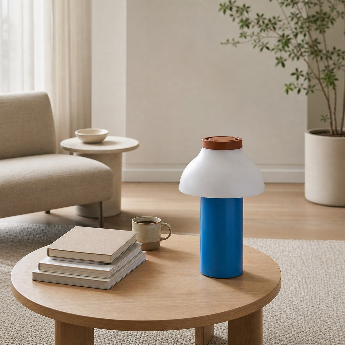 Modern Portable Table Lamp – Minimalist Rechargeable Light for Indoor Outdoor Use