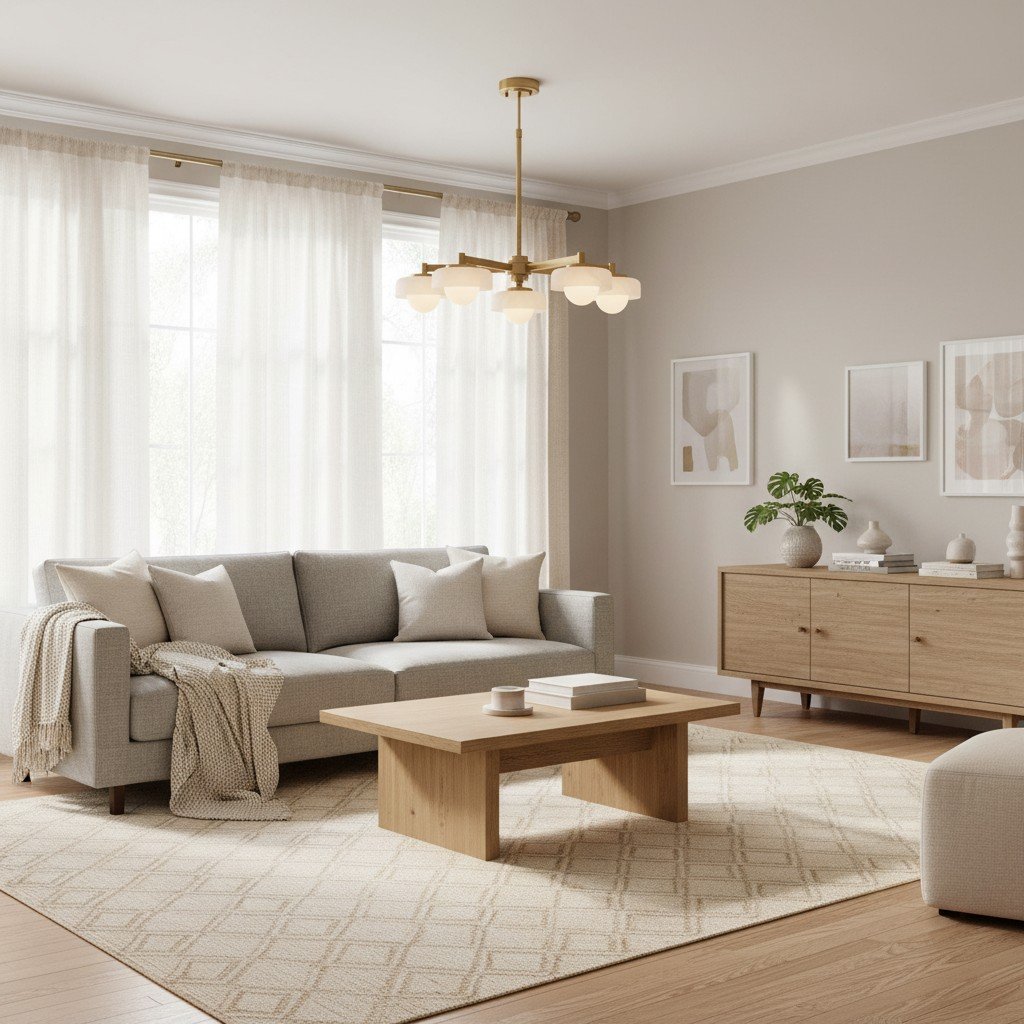 Zirvos Pendant with Frosted Opal Globes and Brushed Brass Frame for Living and Dining