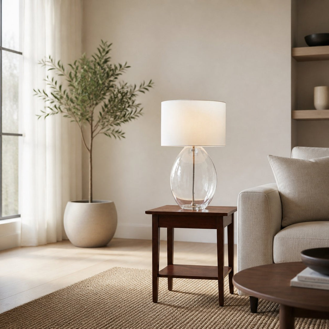 Sustaina Sustainable Glass Lamp - Recycled Materials and Contemporary Style for Reading Corner