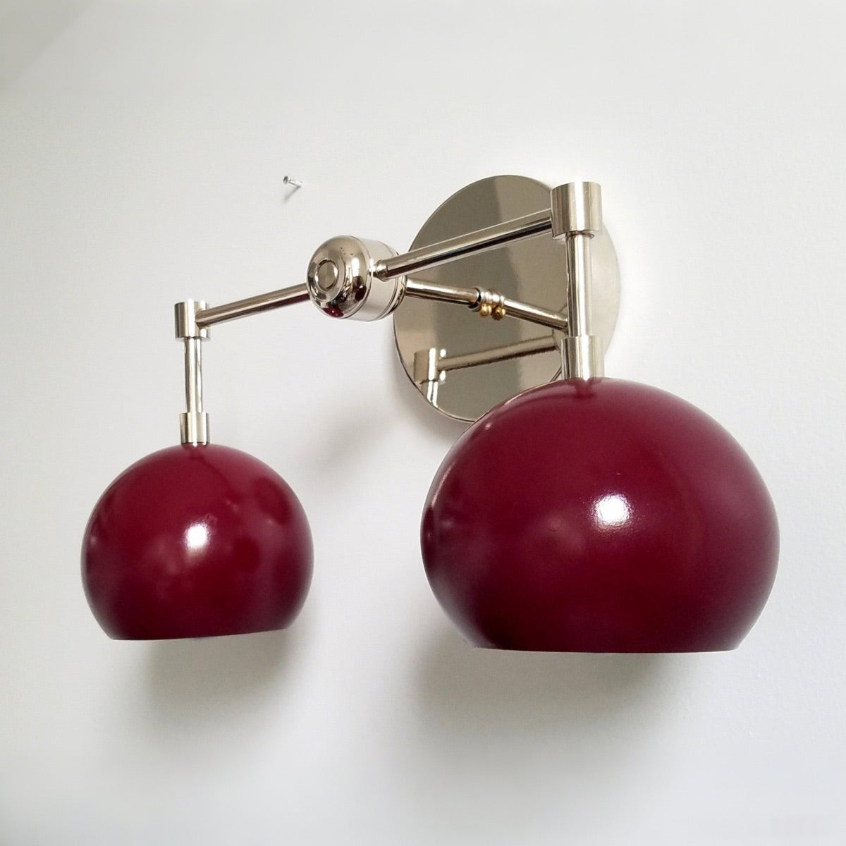 Black Cherry Wall Sconce - Double Bubble Globe-shaped Bath Light