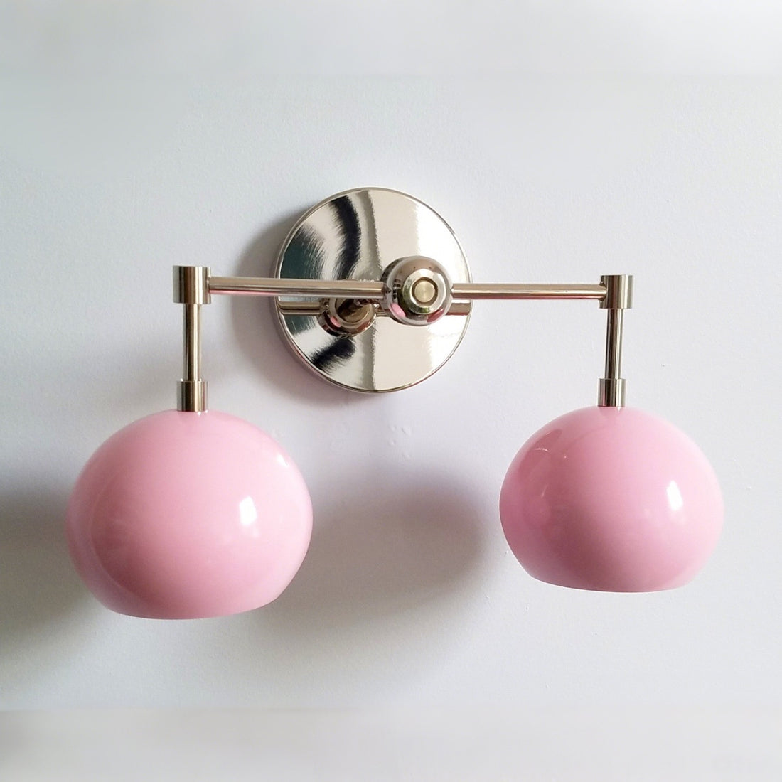 Doll Pink Loa Wall Sconce - Double Head Globe-shaped Bath Wall Light
