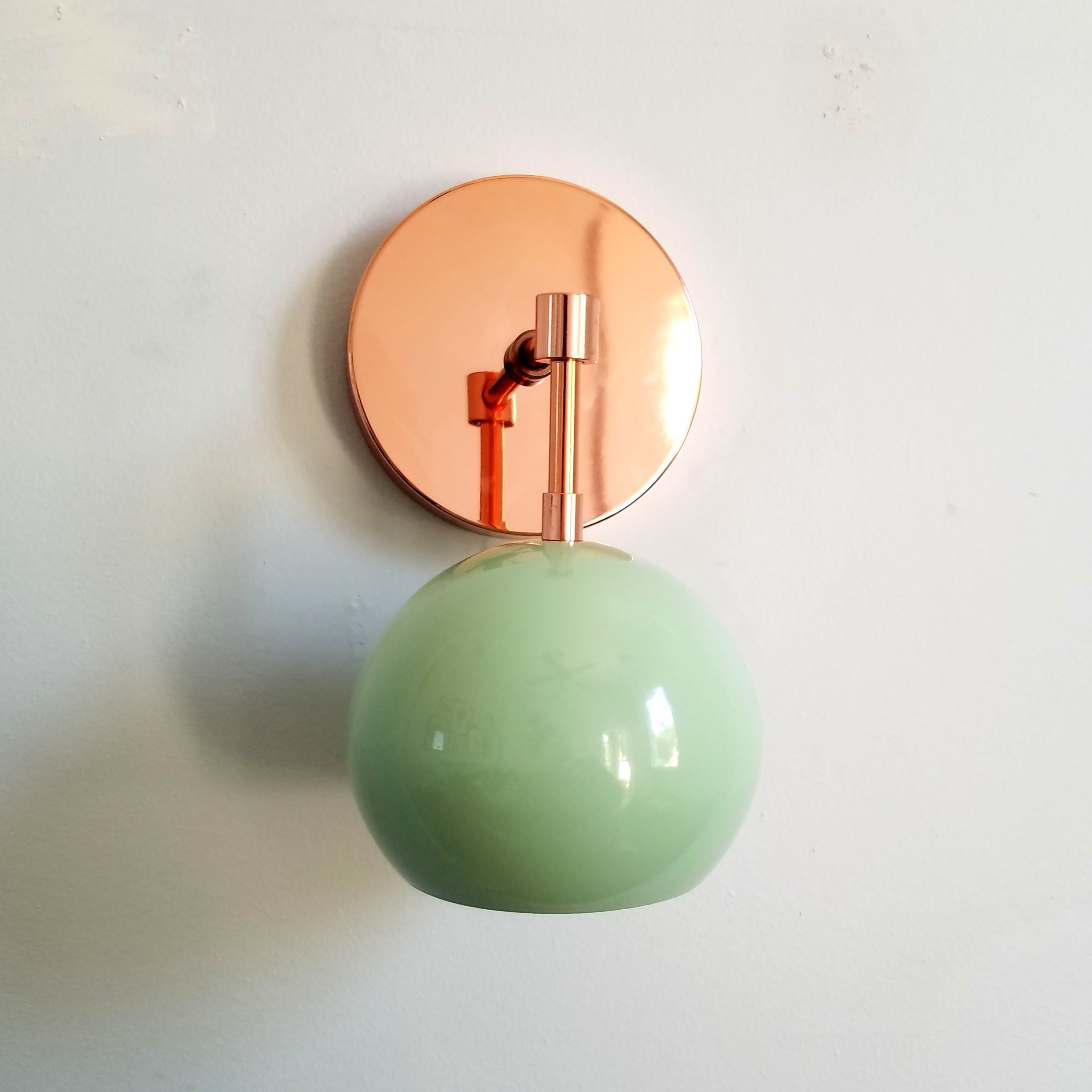 Vintage Inspired Spring Green Globe Wall Sconce