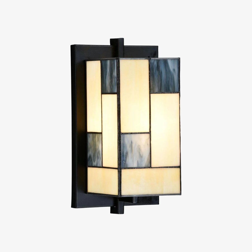 TF Manchester Glass Art Deco Wall Light – Stained‑Glass Sconce for Hallway and Living Room