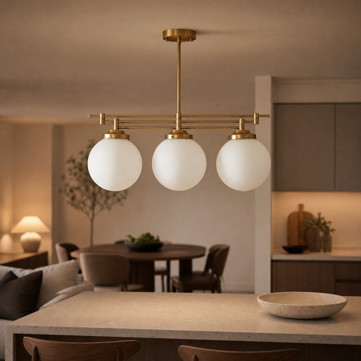 Glorica Glass Frosted Globe Pendant Light - Art Deco Hanging Light for Home