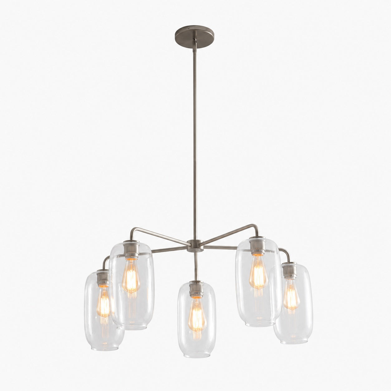 Lumivelle 5-Light Pebble Chandelier - Modern Glass Pendant Lighting