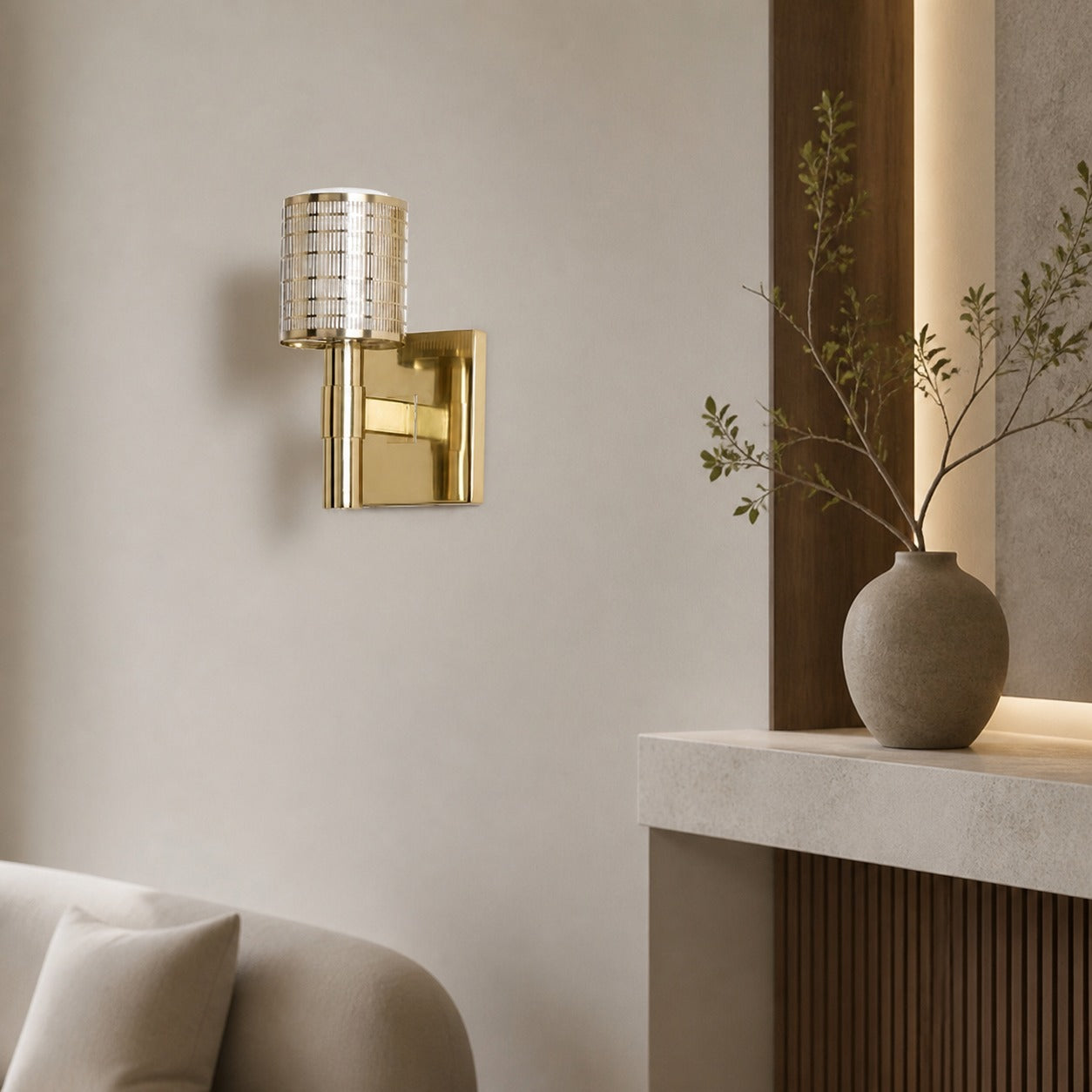 Galvia Modern Perforated Metal Sconce - Sleek Wall Light for Hallway & Bathroom