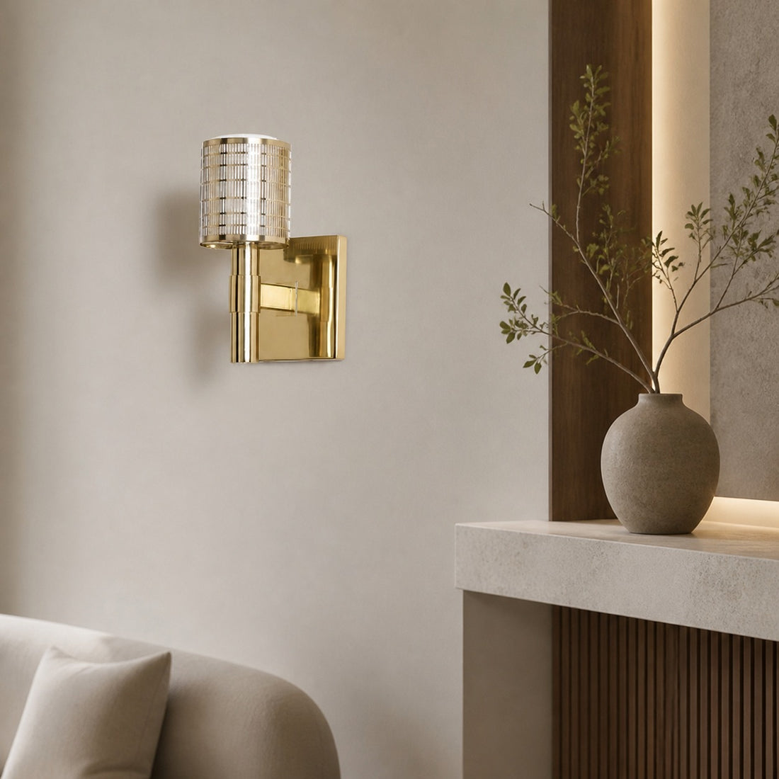 Galvia Modern Perforated Metal Sconce - Sleek Wall Light for Hallway & Bathroom
