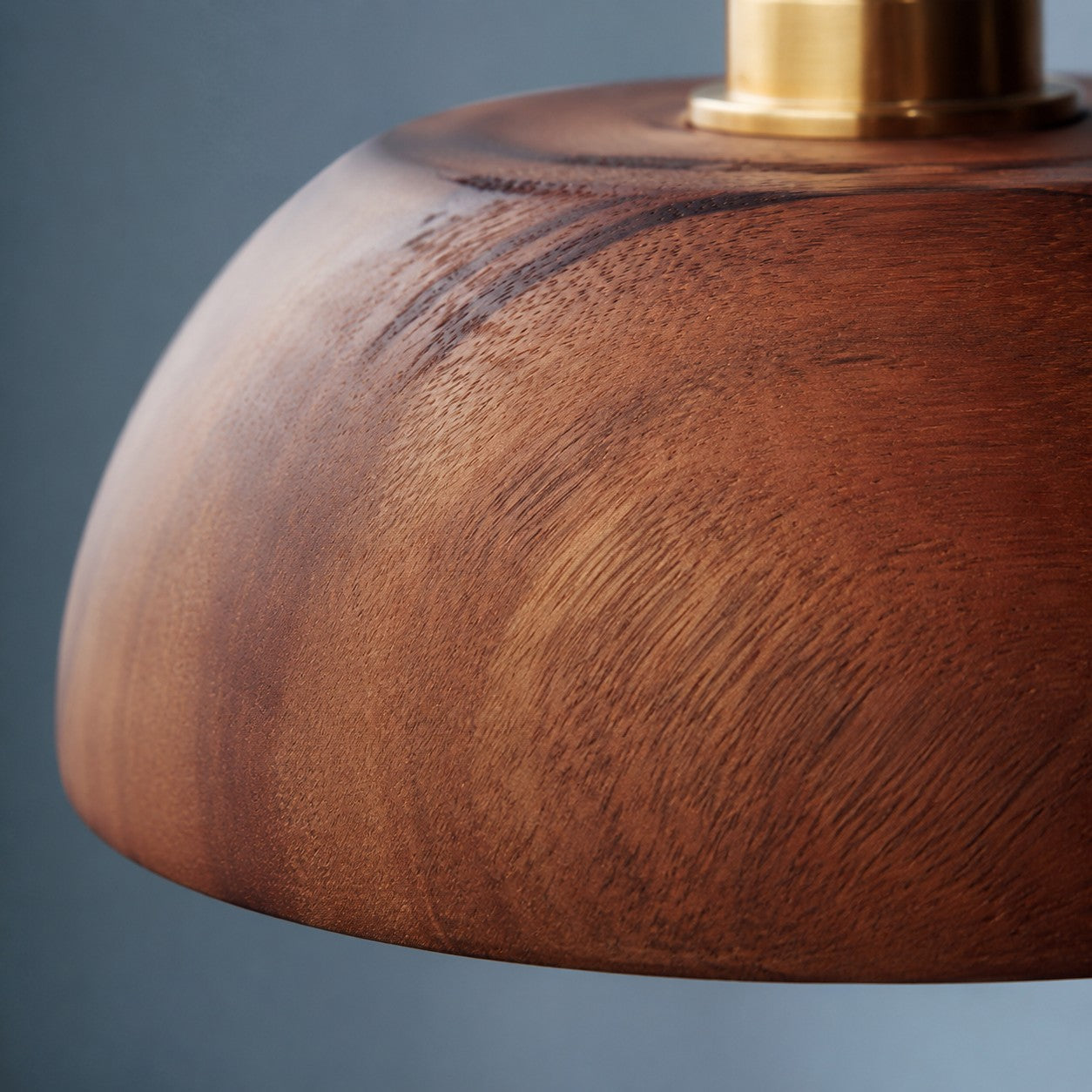 Handcrafted Walnut Wood Dome Pendant Light
