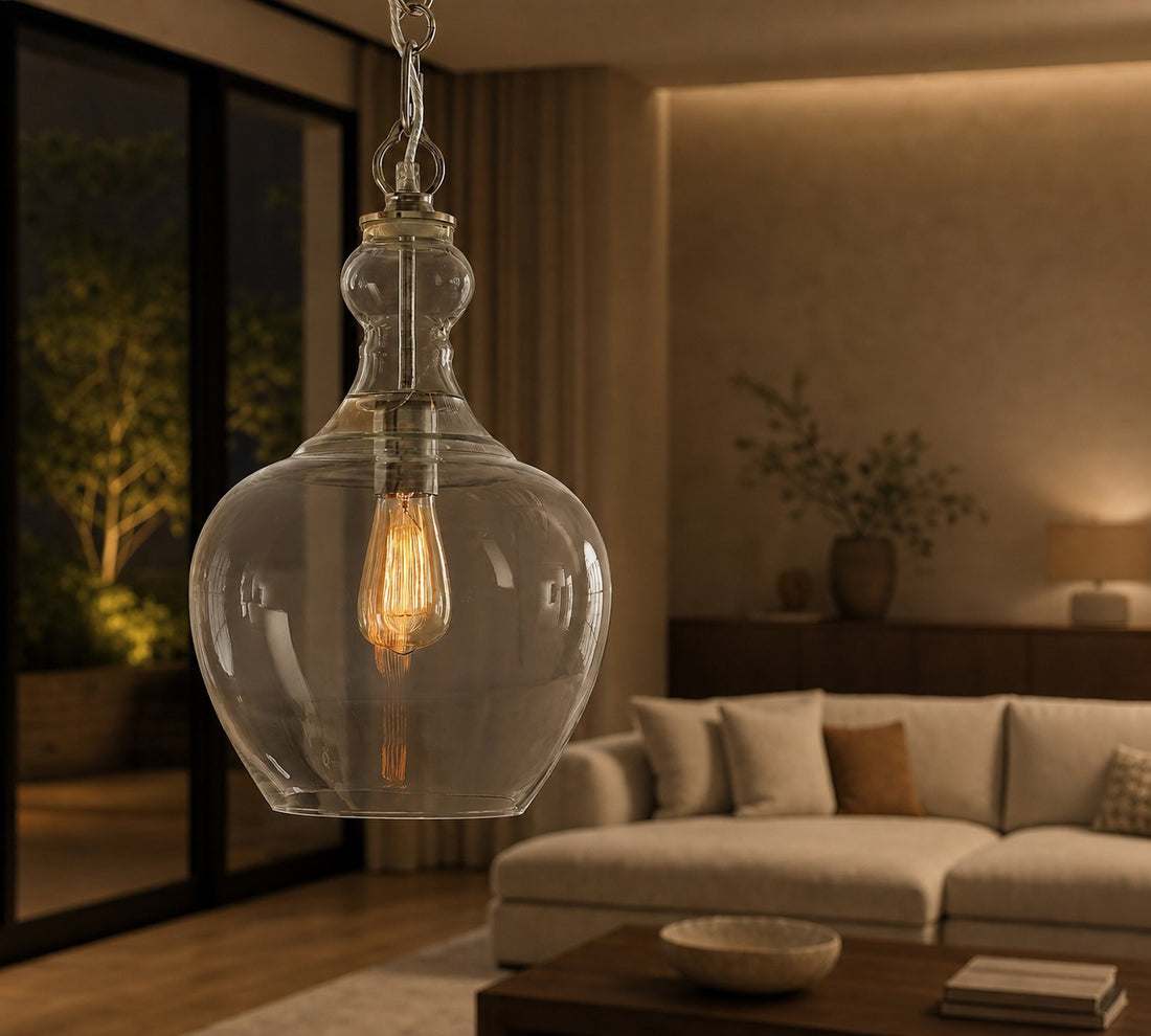 Lawson Glass Pendant Light - Recycled & Milk Glass with Bronze Accent