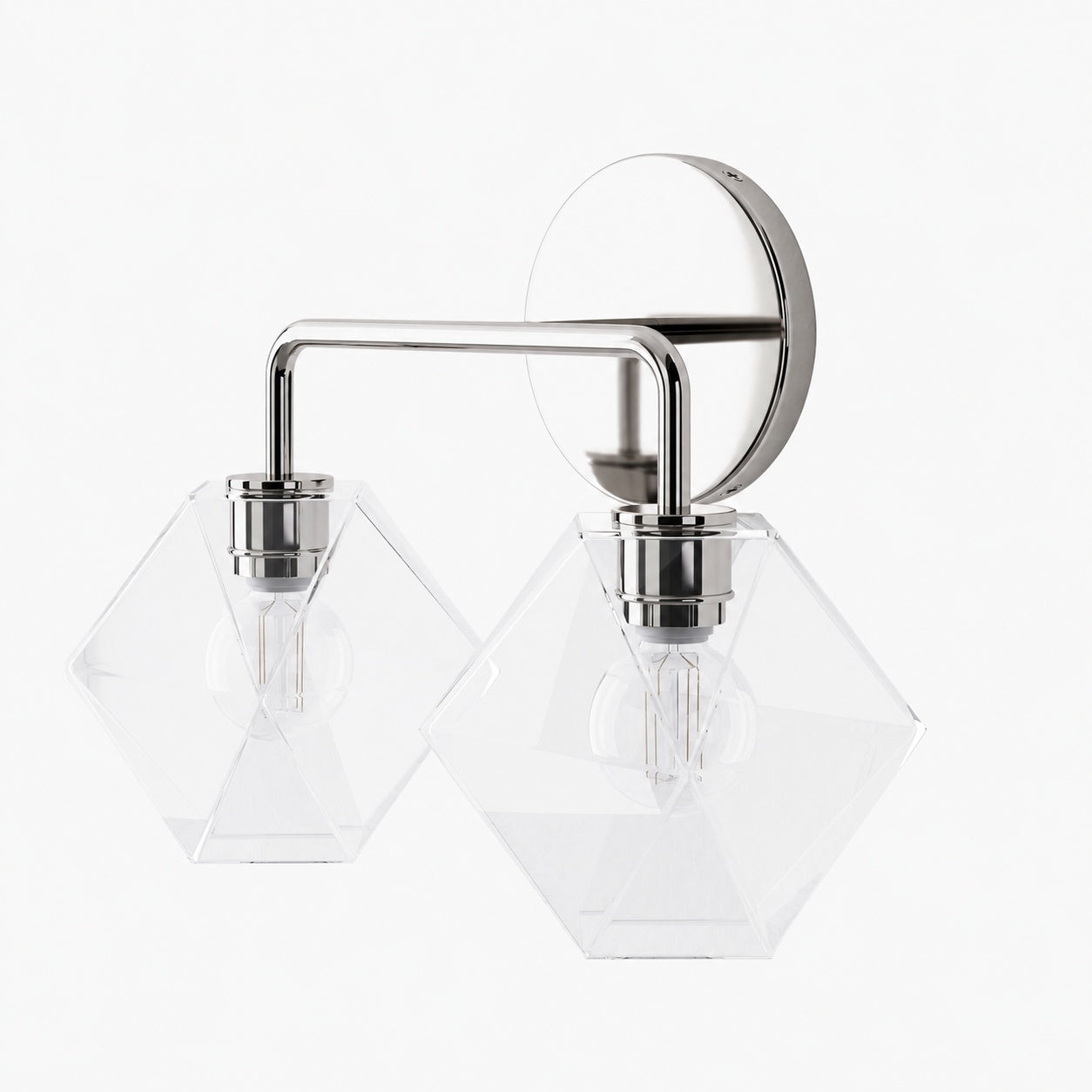 Talvior Geometric Modern Bathroom Sconce - Faceted Shade Light in Luxe Finishes