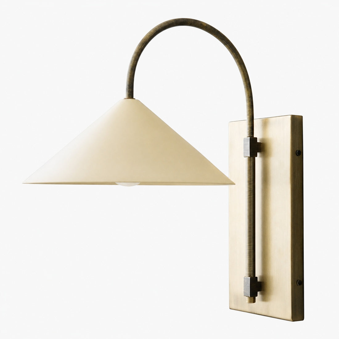Conique Metal Minimalist Wall Sconce - Sculptural Brass Arch Light for Modern Interiors