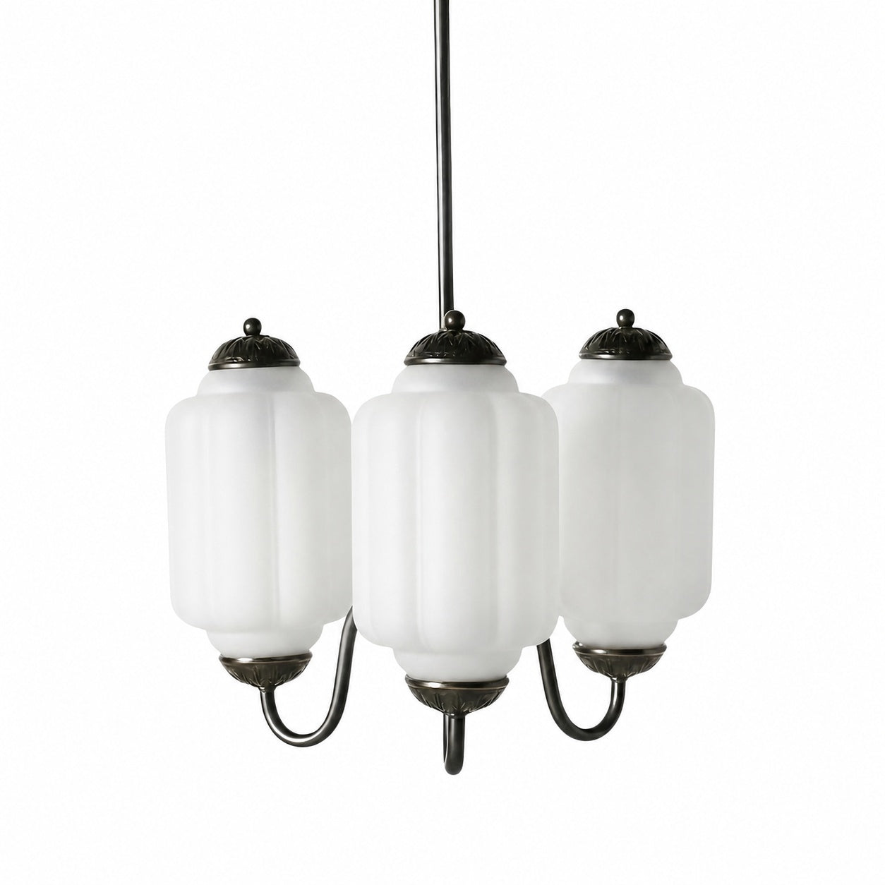 Eloise Vintage Glass Chandelier - Milk Glass Home Accent