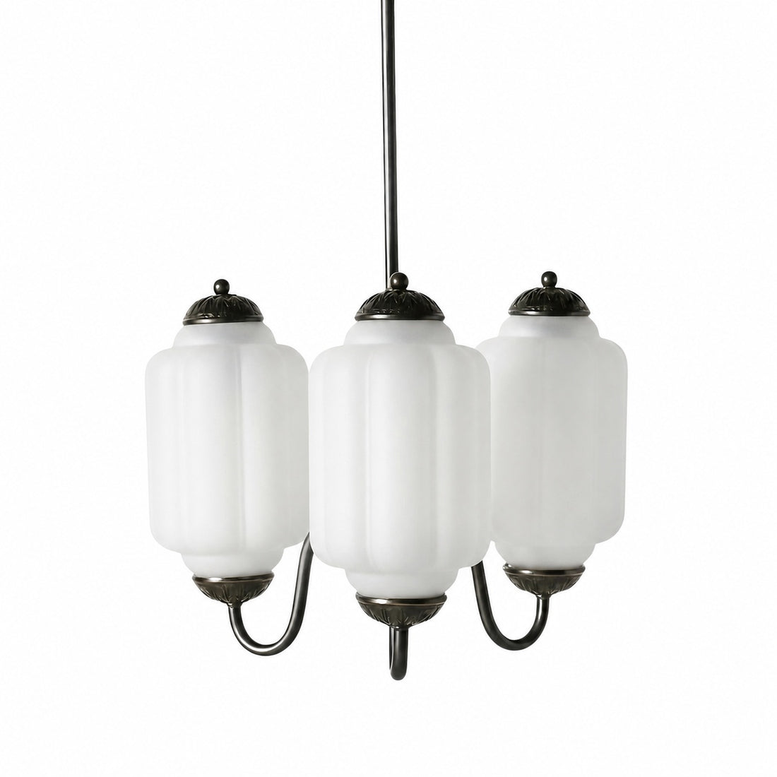 Eloise Vintage Glass Chandelier - Milk Glass Home Accent