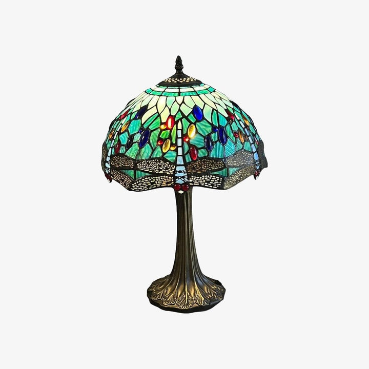 TF Dragonfly Table Lamp – Vintage Stained-Glass for Living Room & Bedroom