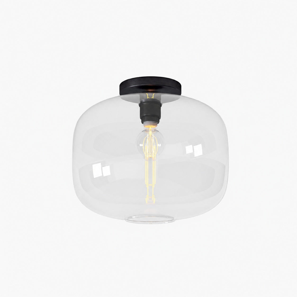 Lumivelle Sculptural Flush Mount Light – Modern Glass Ceiling Lamp