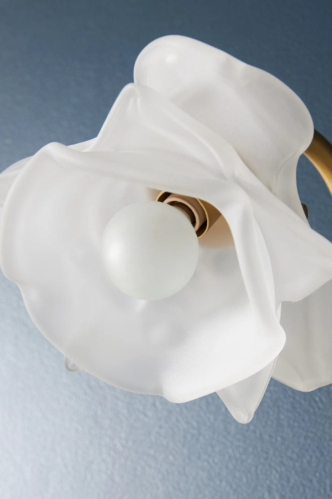 Revalis Glass Flower Vanity Sconce – Modern Floral Wall Light